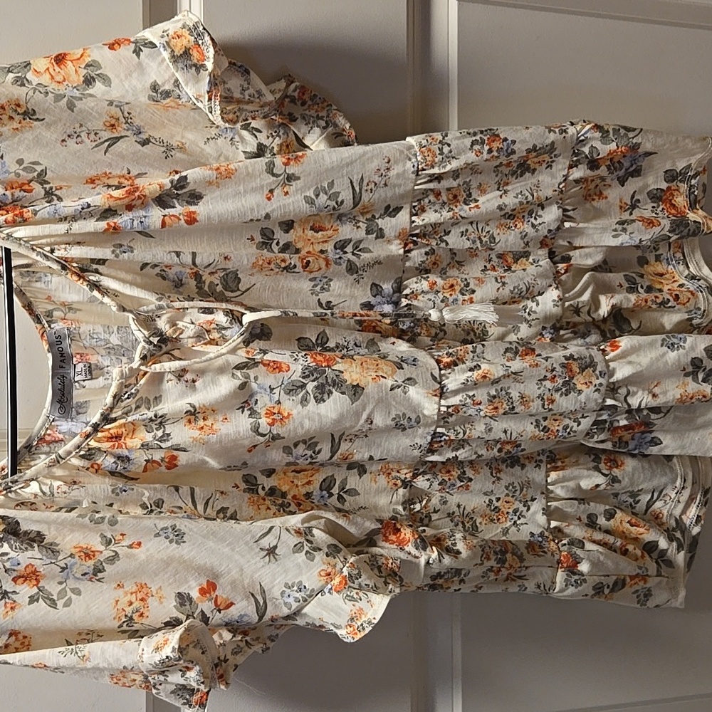 Tan Floral Top